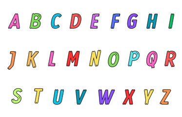 Wall Mural - set of colorful line alphabet vector design