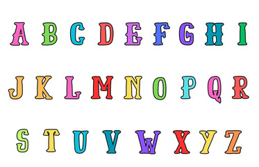 Wall Mural - set of colorful line alphabet vector design