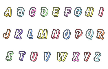 Wall Mural - set of colorful line alphabet vector design