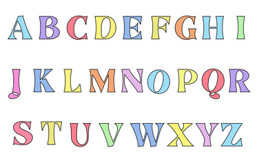 Wall Mural - set of colorful line alphabet vector design