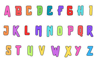 Wall Mural - set of colorful line alphabet vector design
