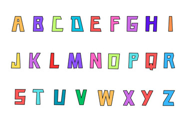 Wall Mural - set of colorful line alphabet vector design