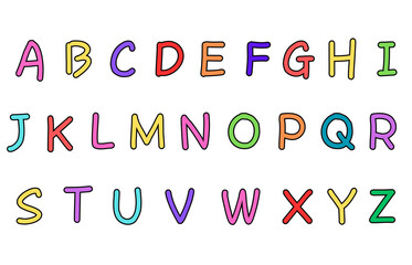 Wall Mural - set of colorful line alphabet vector design