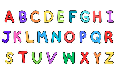 Wall Mural - set of colorful line alphabet vector design