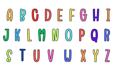Wall Mural - set of colorful line alphabet vector design