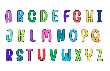 Wall Mural - set of colorful line alphabet vector design