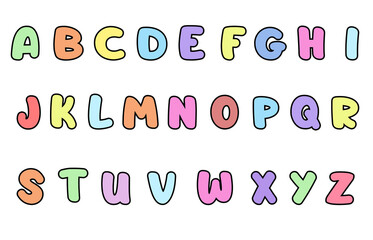 Wall Mural - set of colorful line alphabet vector design