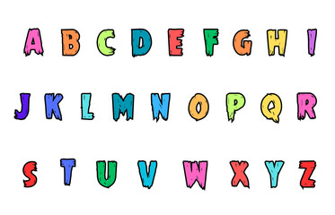 Wall Mural - set of colorful line alphabet vector design