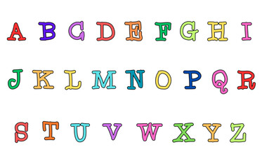 Wall Mural - set of colorful line alphabet vector design