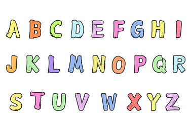 Wall Mural - set of colorful line alphabet vector design