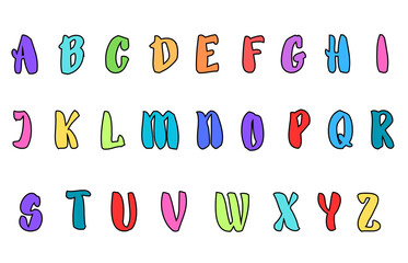 Wall Mural - set of colorful line alphabet vector design