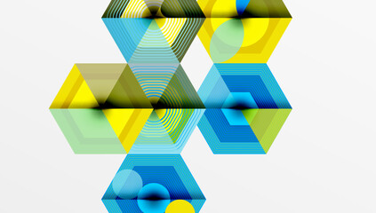 Poster - Hexagons design geometric abstract background