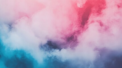 Fototapete - Colorful clouds fill the background, enhanced by a neon geometric frame, creating a captivating visual effect in a creative environment