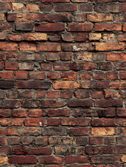Poster - Closeup of Rustic Red Brick Wall with Natural Weathered Texture : Generative AI