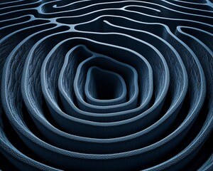 Poster - Abstract fingerprint maze pattern background.