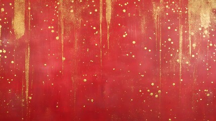 Poster - Vibrant abstract art, rich red hues with golden accents and textures, perfect for modern decor or creative projects.