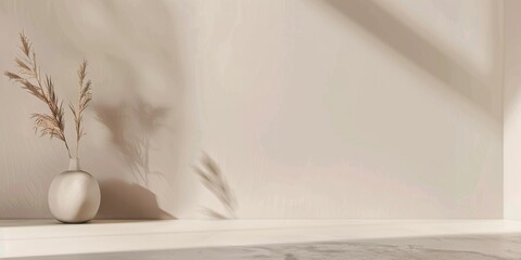 Poster - A minimalist aesthetic featuring a light sand beige backdrop, Balanced composition and smooth surfaces, Contemporary minimalist style