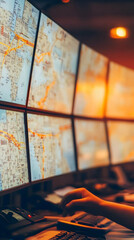 Poster - Monitoring traffic flow control center at night