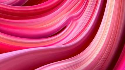 Poster - Fluid transition of vibrant pink and red waves creating dynamic color movement