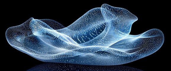 Poster - Abstract blue glowing digital wave form.