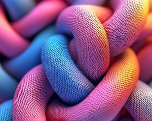 Poster - Abstract textured interwoven colorful threads.