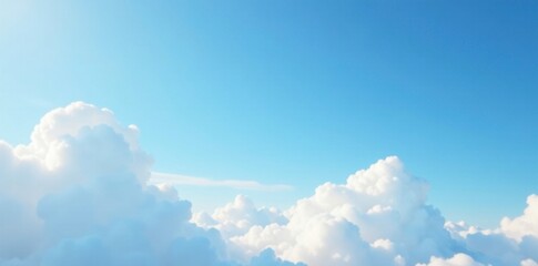 Wall Mural - Soft wispy clouds float gently across a bright blue sky, soft, clouds, cloud formations