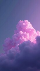 Wall Mural - Soft wispy purple cloud against dark grey sky, sky, misty