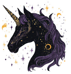 Wall Mural - PNG A gothic vector illustration of an isolated gothic animal art mystical purple.