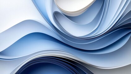 Wall Mural - Abstract Blue Waves: A Serene Symphony of Color and Form