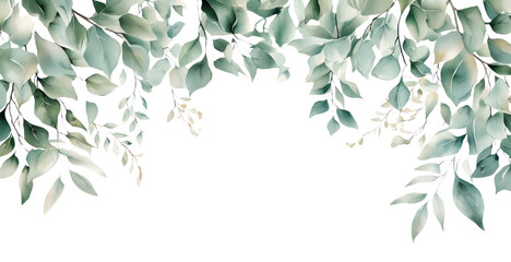 Poster - png green leaves and plants border leaf illustration nature.