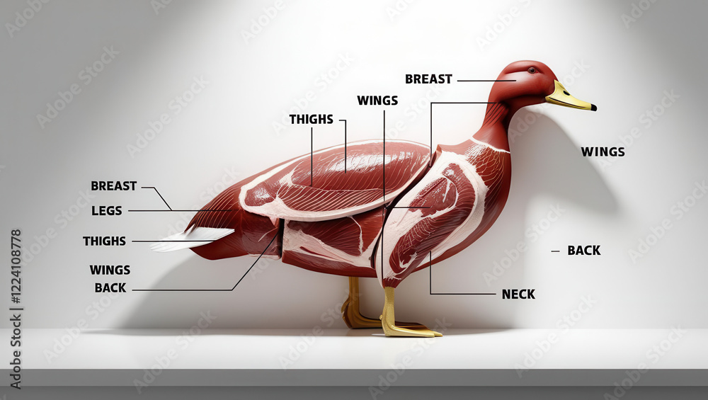 Anatomical structure of a duck model museum exhibit educational display ...