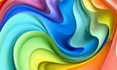 Poster - Rainbow swirls abstract background design