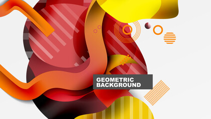 Fototapete - Abstract background - Lines circles and liquid shapes