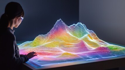 Poster - Interactive 3d data visualization technology lab digital art indoor environment user engagement concept