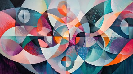 Poster - Abstract geometric art with intricate symmetry and a futuristic feel.