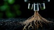 © Por - Microscope examining plant root system