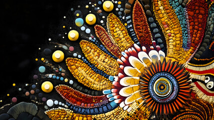 Poster - Vibrant Abstract Mosaic Art With Intricate Patterns and Rich Colors : Generative AI