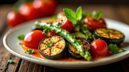 Wall Mural - salad with tomatoes and cucumbers