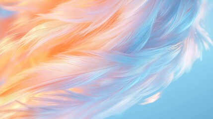 Poster - Macro shot of iridescent hummingbird down feathers nature soft textures vibrant colors close-up view