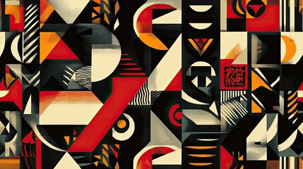 Leinwandbilder - Contemporary geometric pattern with dynamic shapes and bold contrasts.
