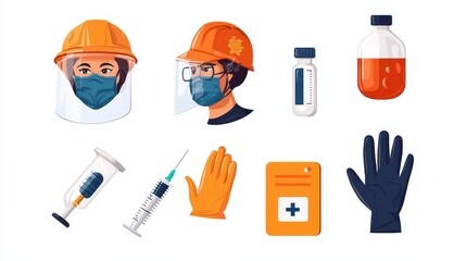 Aufkleber - Essential disease prevention gear face shields vaccination standards and protective equipment overview in healthcare settings