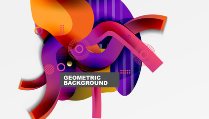 Poster - Abstract background - Lines circles and liquid shapes