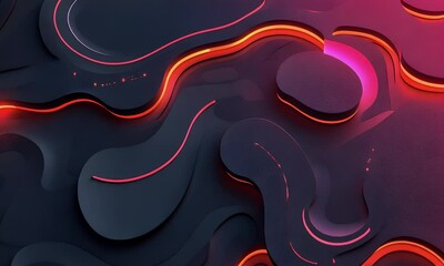Aufkleber - Abstract glowing dark shapes, digital art, website background