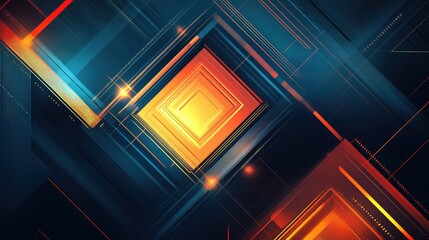 Leinwandbilder - Futuristic geometric background with layered abstract shapes and textures.