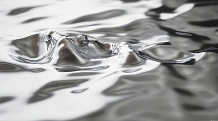 Poster - Reflective liquid metal flows and transforms into abstract forms with mesmerizing patterns