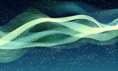 Aufkleber - Abstract glowing waves, night sky, digital art, website background
