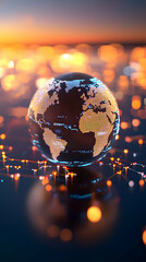 Poster - Global network sunset city connection