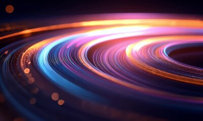 Poster - Abstract swirling light trails, dark background, digital art, website design