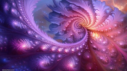 Fototapete - Exploring a vibrant fractal light web pulsating with energy and intricate patterns