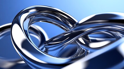 Poster - Interlocking rings create a rhythmic display of connection and disconnection in a metallic loop